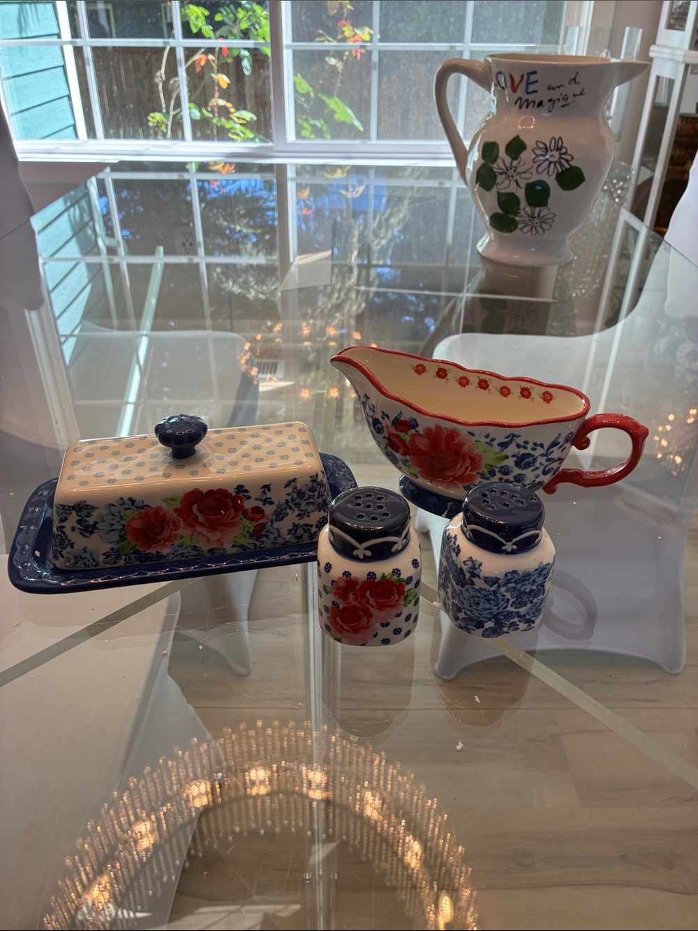 The Pioneer Woman Floral Ceramic Sugar Bowl - Red, Blue, White, Yellow